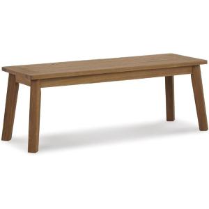 Signature Design by Ashley Janiyah Casual Outdoor Dining Bench, Light Brown(Dining Bench)