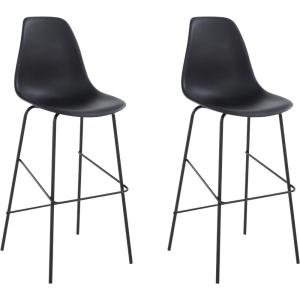 Signature Design by Ashley Jazmore Contemporary Velvet Upholstered Counter Height Bar Stool with Footrest and Adjustable Levelers, Set of 2, Dark Brown & Black(Black)
