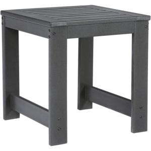 Signature Design by Ashley Outdoor Amora HDPE Patio Lounge Chair, 2 Count, Charcoal Gray(End Table)