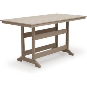 Signature Design by Ashley Outdoor Transville HDPE Patio Barstool, 2 Count, Gray(Beige)