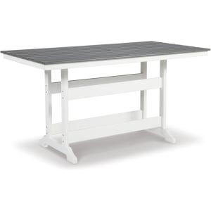 Signature Design by Ashley Outdoor Transville HDPE Patio Barstool, 2 Count, Gray(White/Gray)