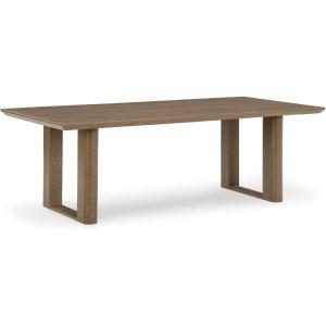 Signature Design by Ashley Serene Bay Casual Outdoor Dining Table with Sled Base, Dark Brown(Outdoor Dining Table)