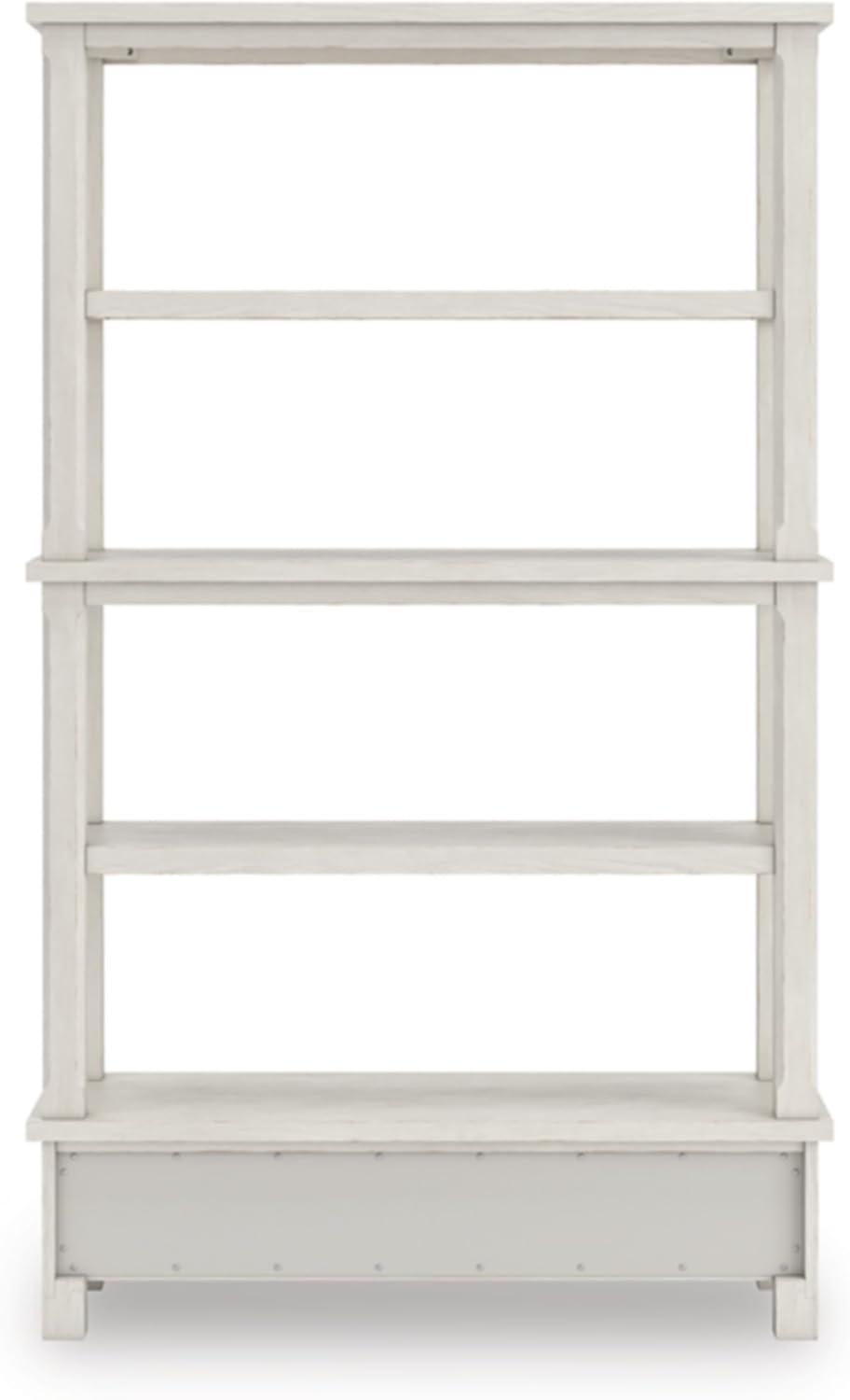imageSignature Design by Ashley Robbinsdale Casual Bookcase with 4 Fixed Shelves Single Drawer Metal Knobs Wood 45 W x 17 D x 7463 H Antique WhiteAntique White