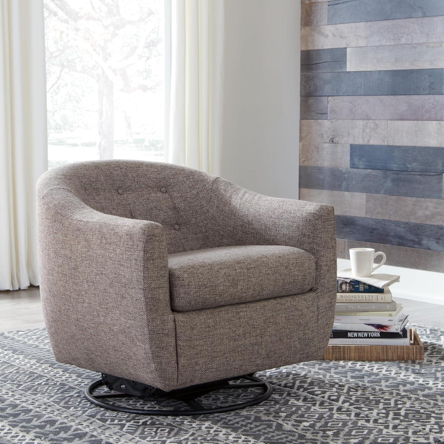 imageSignature Design by Ashley Upshur Swivel Glider Accent Chair Taupe