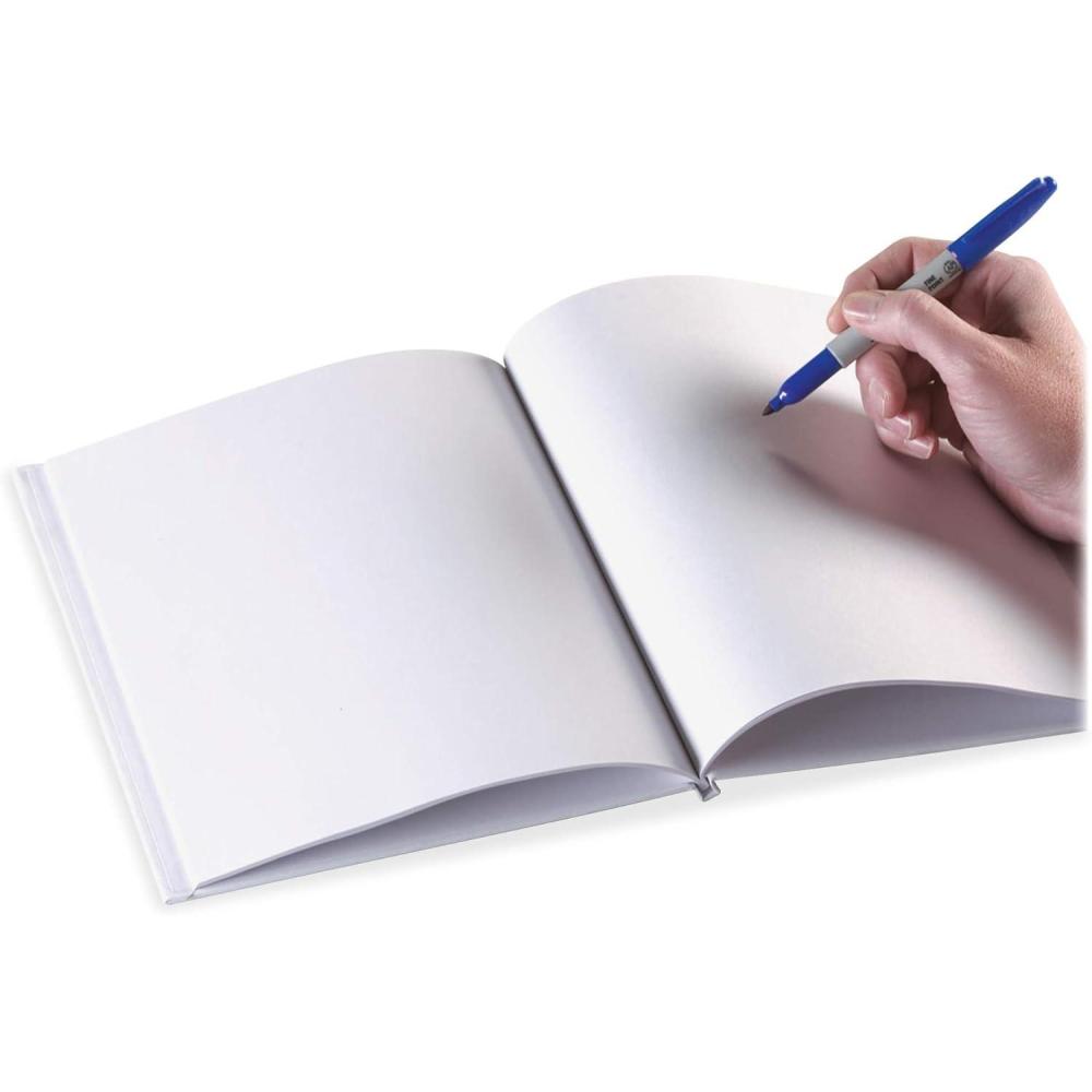 imageAshley Hardcover BlankLined Pages Book White 6 x 8