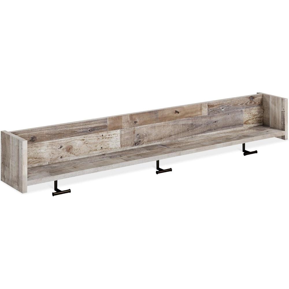 imageSignature Design by Ashley Socalle Wall Mounted Coat Rack with Shelf Natural BeigeWhitewash