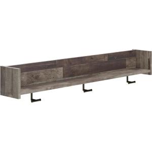 Signature Design by Ashley Socalle Wall Mounted Coat Rack with Shelf, Natural Beige(Grayish Brown)
