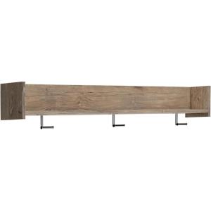 Signature Design by Ashley Socalle Wall Mounted Coat Rack with Shelf, Natural Beige(Natural Beige)