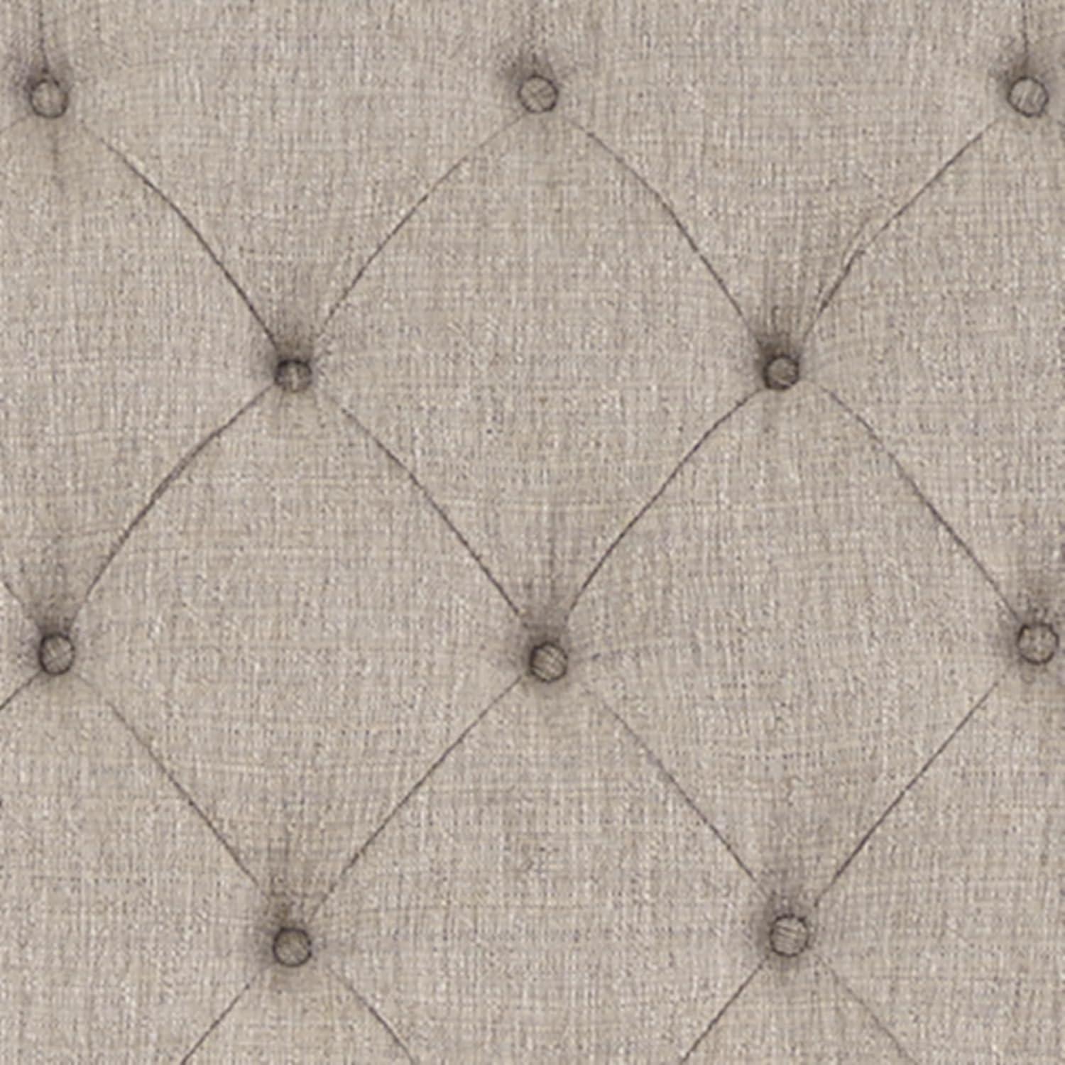 imageSignature Design by Ashley Realyn Traditional Upholstered Panel Bed with Tufted Design Foundation or Box Spring Needed King BeigeCalifornia King