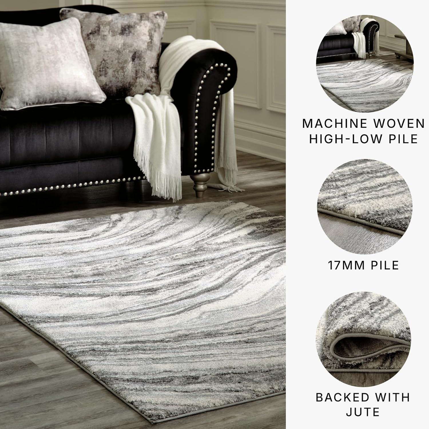 imageSignature Design by Ashley Wysdale Contemporary 5 x 7 High Pile Quartz Inspired Rug Cream amp Gray710 x 103 Rectangular