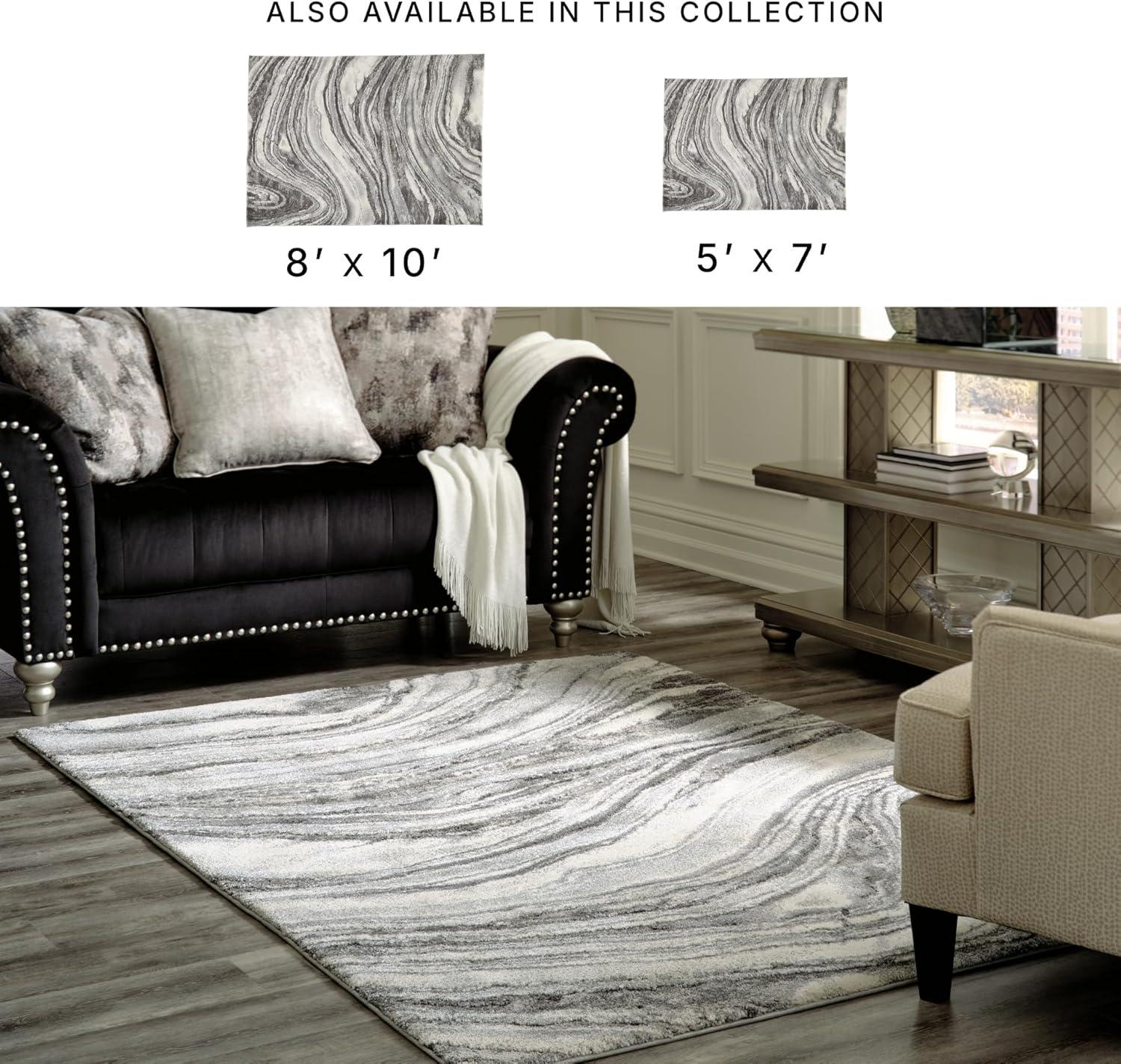 imageSignature Design by Ashley Wysdale Contemporary 5 x 7 High Pile Quartz Inspired Rug Cream amp Gray710 x 103 Rectangular