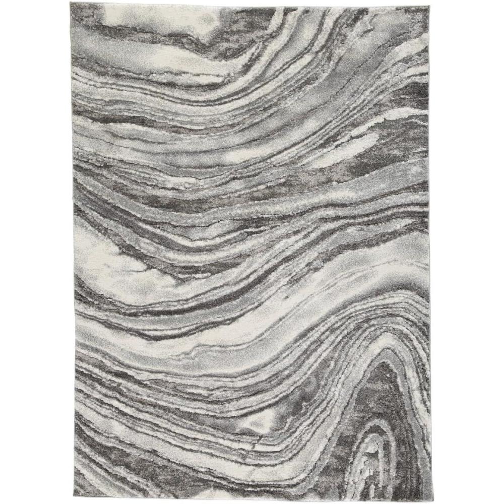 imageSignature Design by Ashley Wysdale Contemporary 5 x 7 High Pile Quartz Inspired Rug Cream amp Gray53 x 73 Rectangular