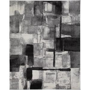 Signature Design by Ashley Brycebourne 5 x 7 Medium Pile Abstract Rug, Gray & Black(5’3″ x 7’7″ (Rectangular))