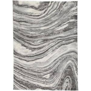 Signature Design by Ashley Wysdale Contemporary 5 x 7 High Pile Quartz Inspired Rug, Cream & Gray(7’10” x 10’3″ (Rectangular))