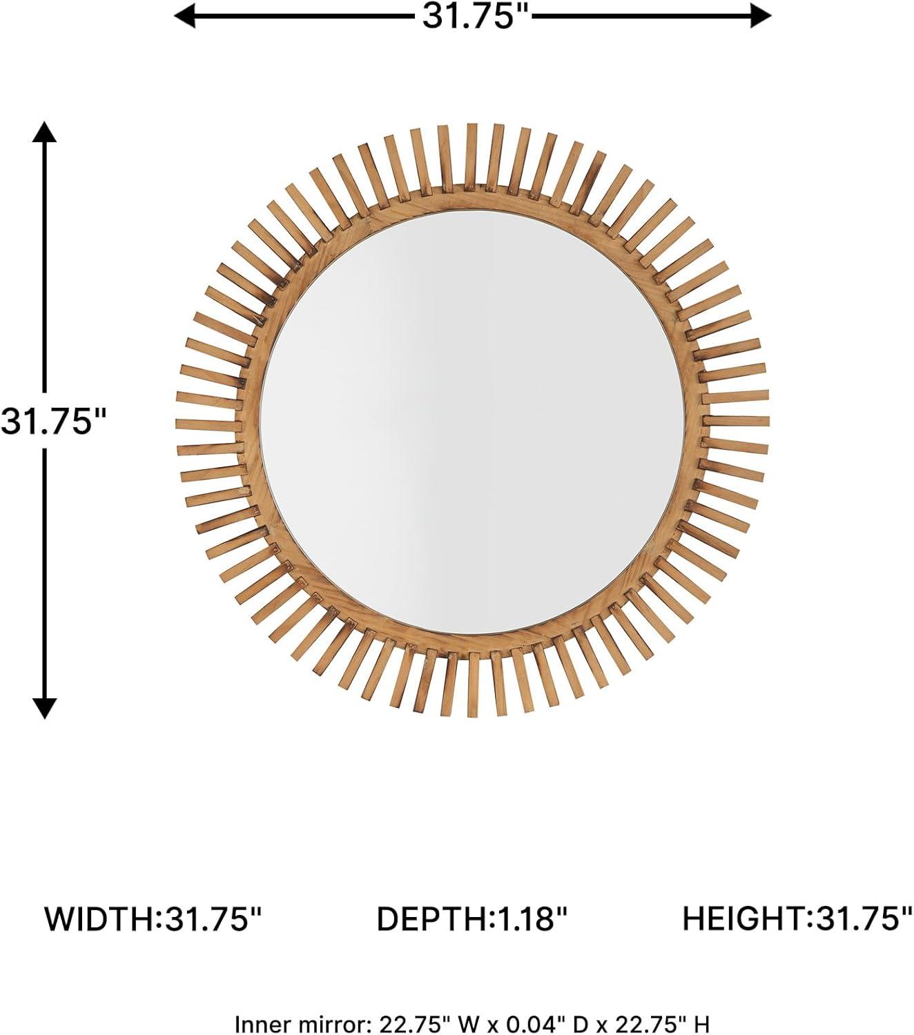 imageSignature Design by Ashley Tedwell Modern Accent Mirror with Wood Frame Light Brown