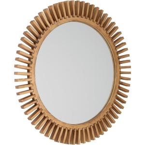 Signature Design by Ashley Tedwell Modern Accent Mirror with Wood Frame, Light Brown