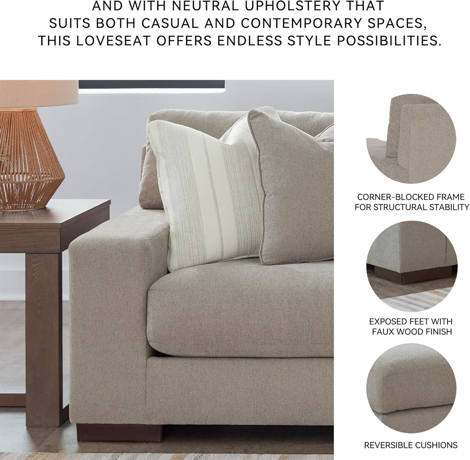 imageSignature Design by Ashley Bolsena Contemporary Leather Match Loveseat Dark BrownLight Brown