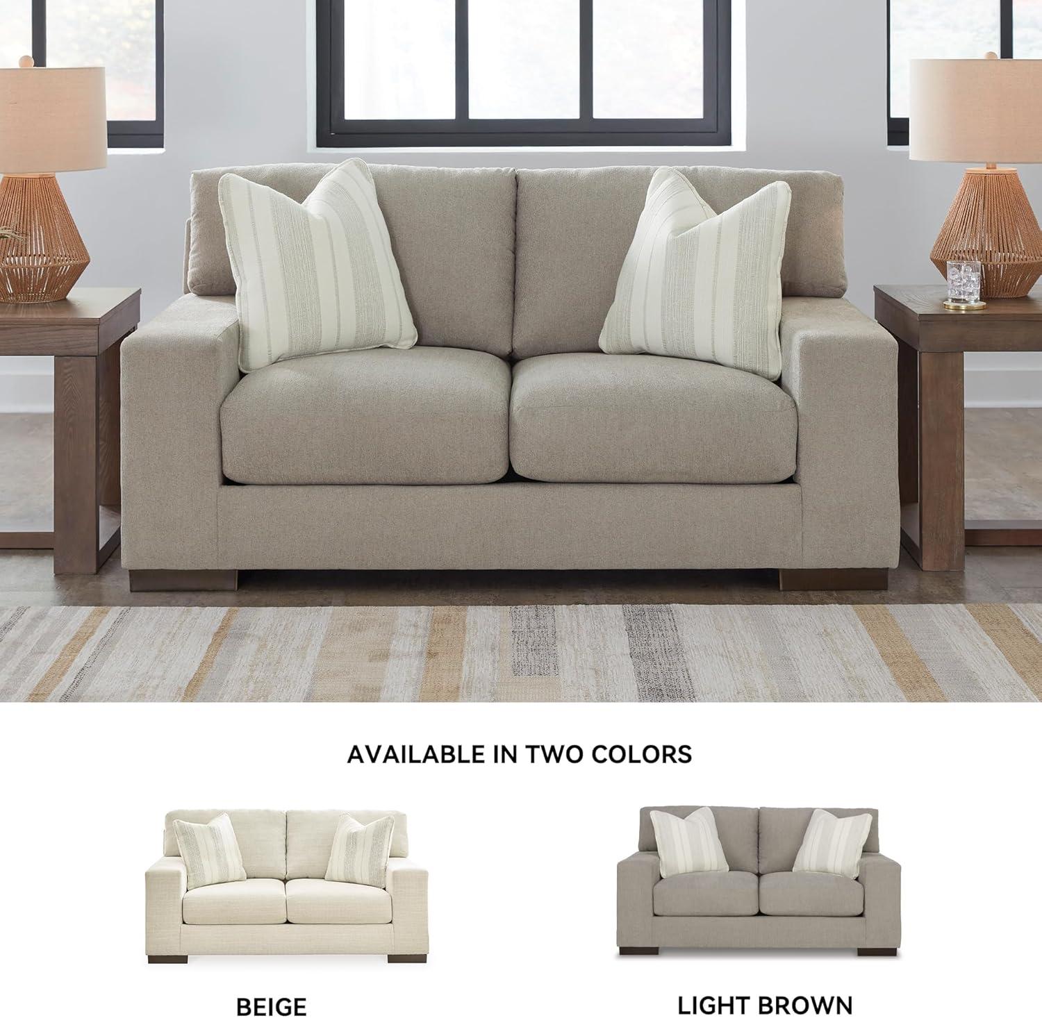 imageSignature Design by Ashley Bolsena Contemporary Leather Match Loveseat Dark BrownLight Brown