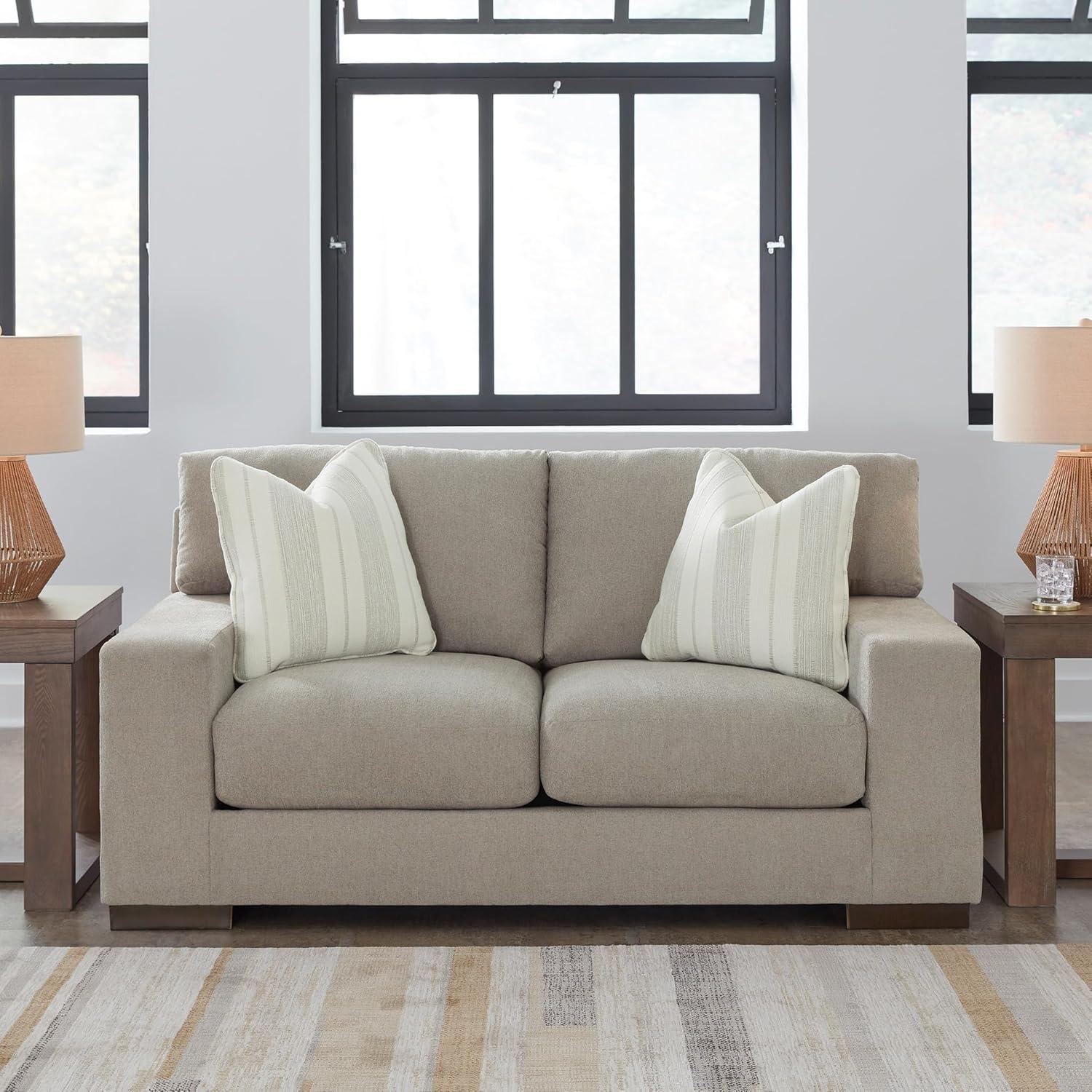 imageSignature Design by Ashley Bolsena Contemporary Leather Match Loveseat Dark BrownLight Brown