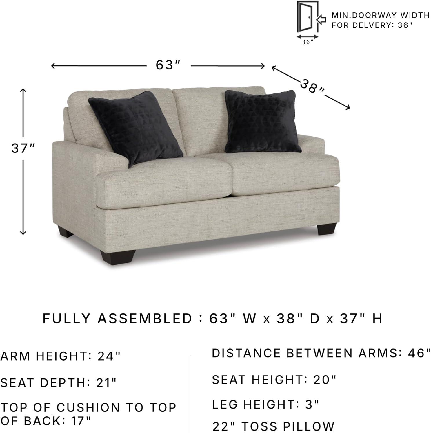imageSignature Design by Ashley Bolsena Contemporary Leather Match Loveseat Dark BrownTan