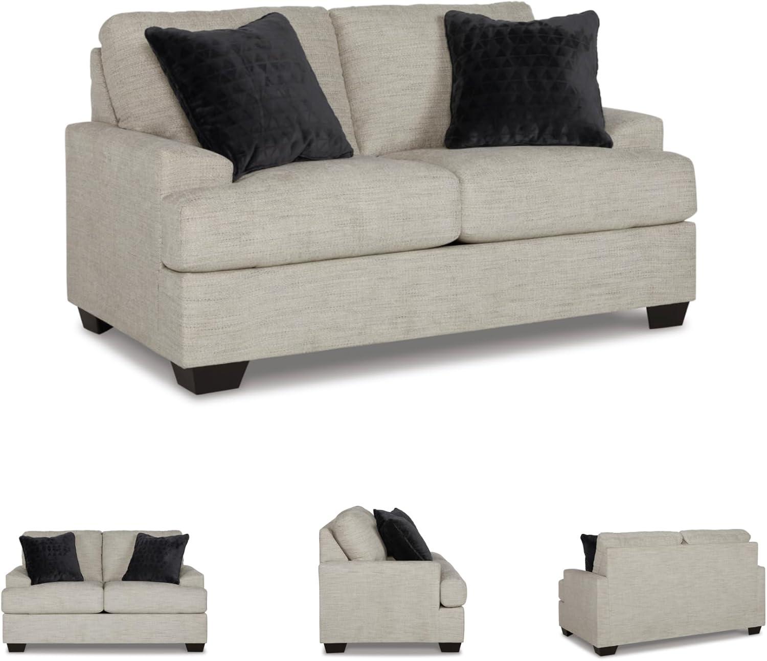 imageSignature Design by Ashley Bolsena Contemporary Leather Match Loveseat Dark BrownTan