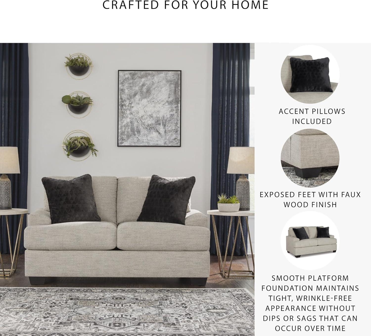 imageSignature Design by Ashley Bolsena Contemporary Leather Match Loveseat Dark BrownTan