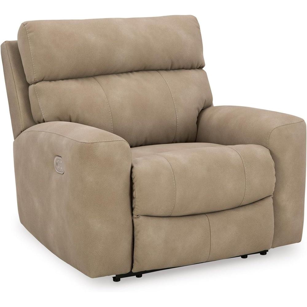 imageSignature Design by Ashley NextGen DuraPella Contemporary Faux Leather Wall Hugger Power Recliner with Adjustable Headrest and USB Ports Light BrownLight Brown
