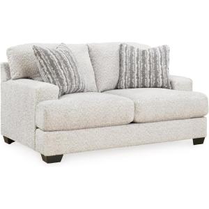 Signature Design by Ashley Bolsena Contemporary Leather Match Loveseat, Dark Brown(Beige)
