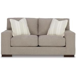 Signature Design by Ashley Bolsena Contemporary Leather Match Loveseat, Dark Brown(Light Brown)