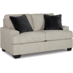 Signature Design by Ashley Bolsena Contemporary Leather Match Loveseat, Dark Brown(Tan)