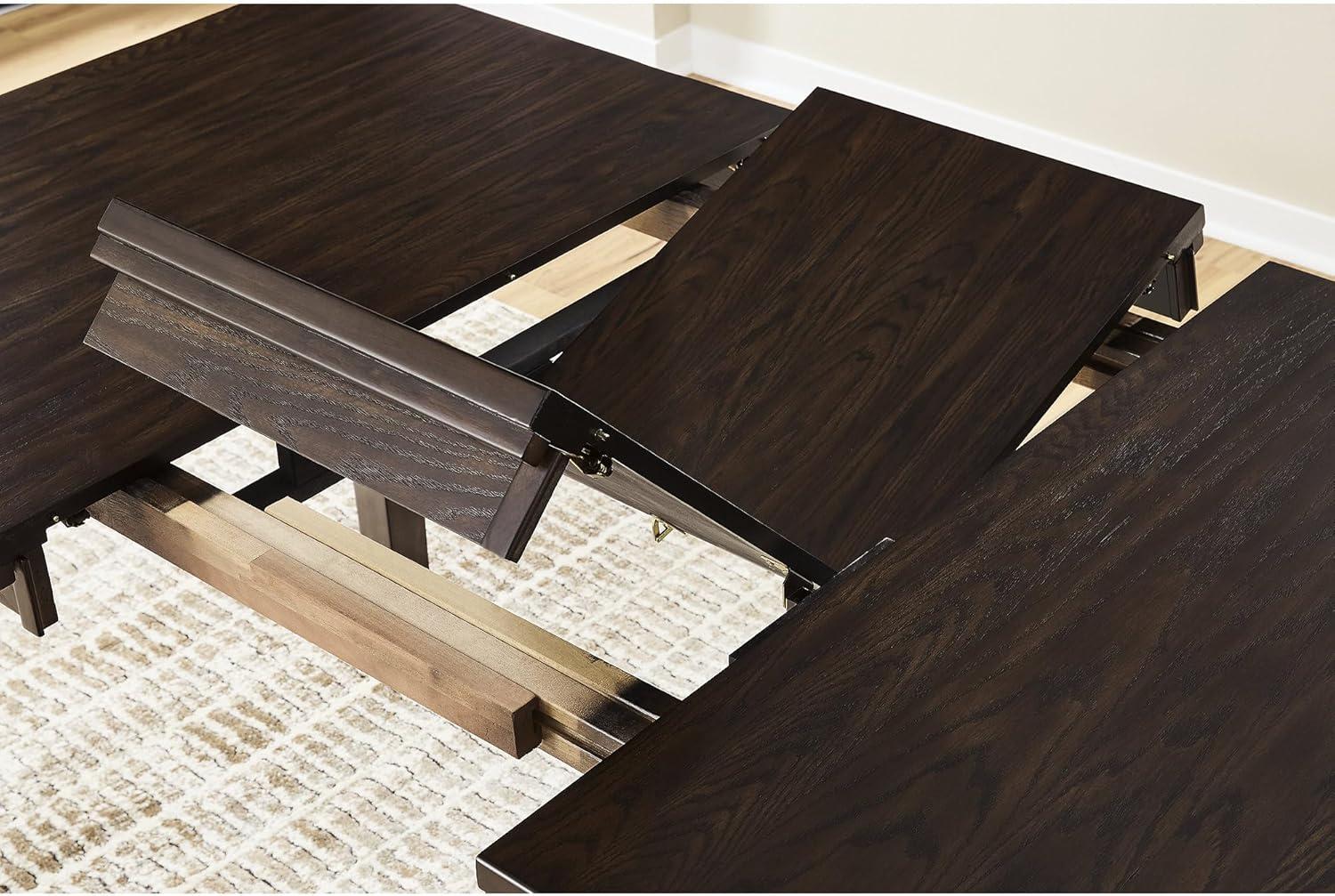 imageSignature Design by Ashley Haddigan Casual Counter Height Dining Extension Table with Distressed Finish Dark Brown