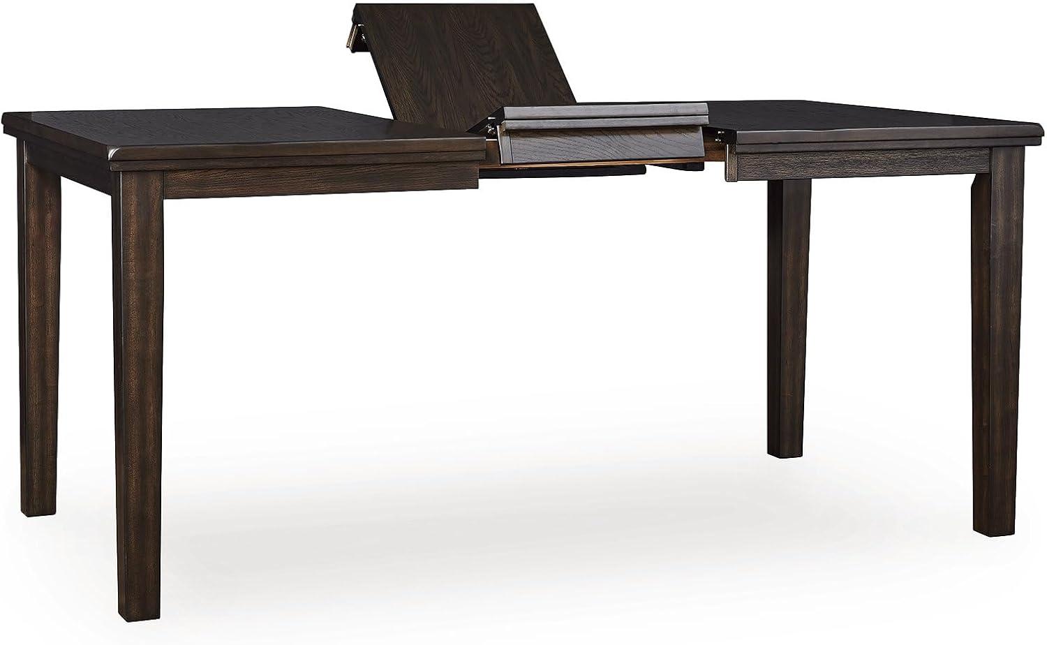 imageSignature Design by Ashley Haddigan Casual Counter Height Dining Extension Table with Distressed Finish Dark Brown