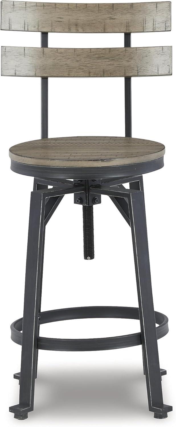 imageSignature Design by Ashley Lesterton Urban Industrial Counter Height Barstool 2 Count Light Brown amp Black