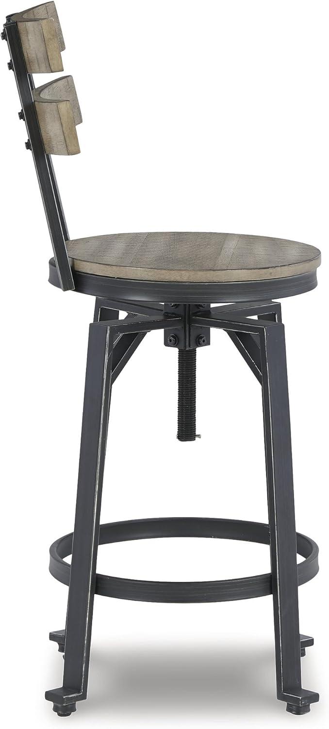 imageSignature Design by Ashley Lesterton Urban Industrial Counter Height Barstool 2 Count Light Brown amp Black