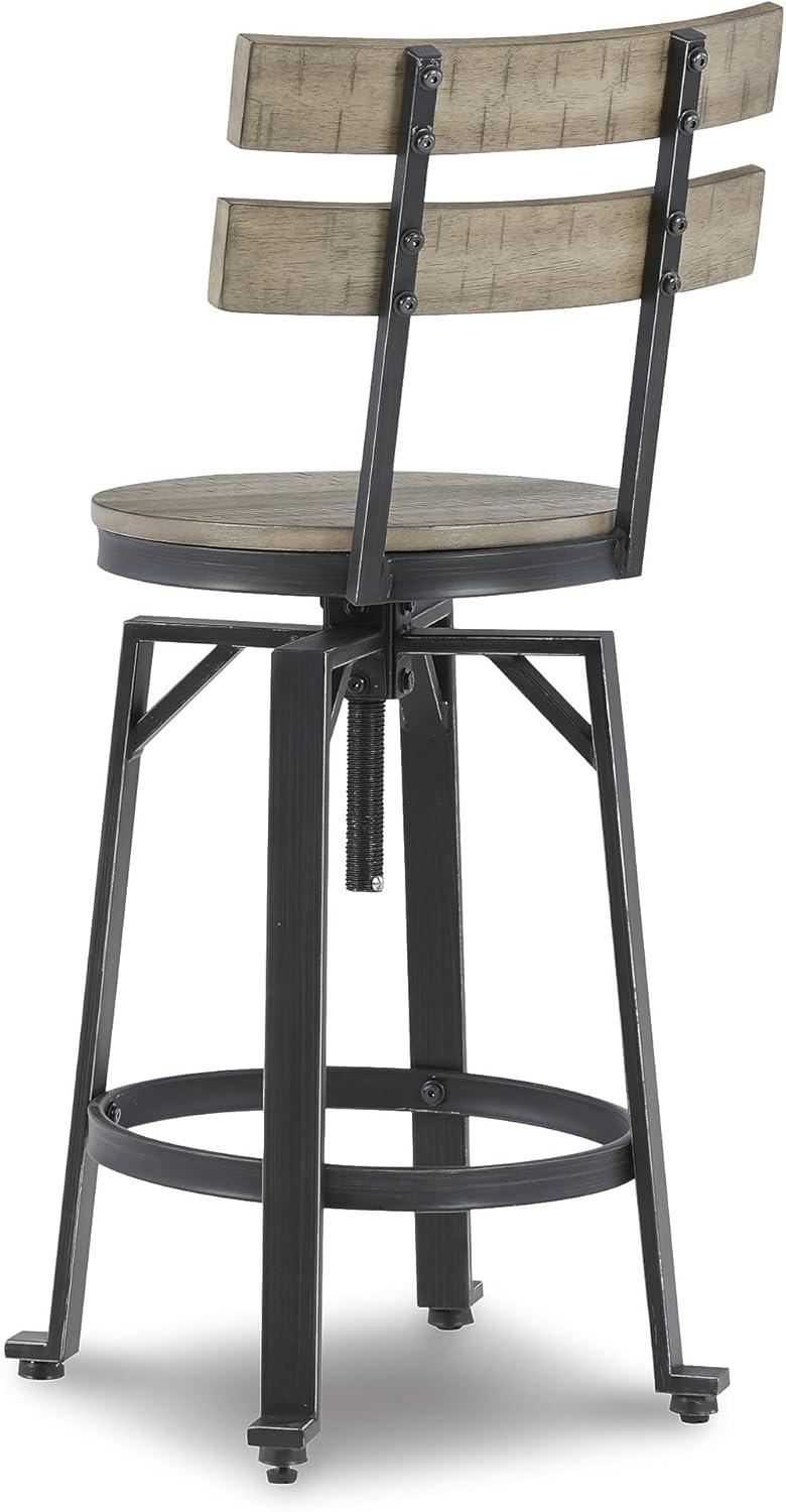 imageSignature Design by Ashley Lesterton Urban Industrial Counter Height Barstool 2 Count Light Brown amp Black