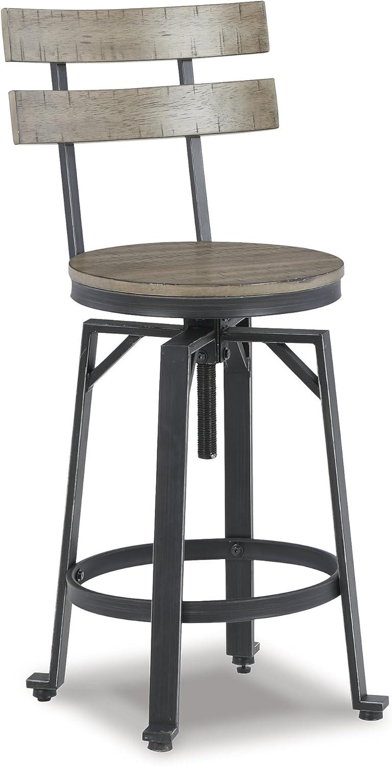 imageSignature Design by Ashley Lesterton Urban Industrial Counter Height Barstool 2 Count Light Brown amp Black