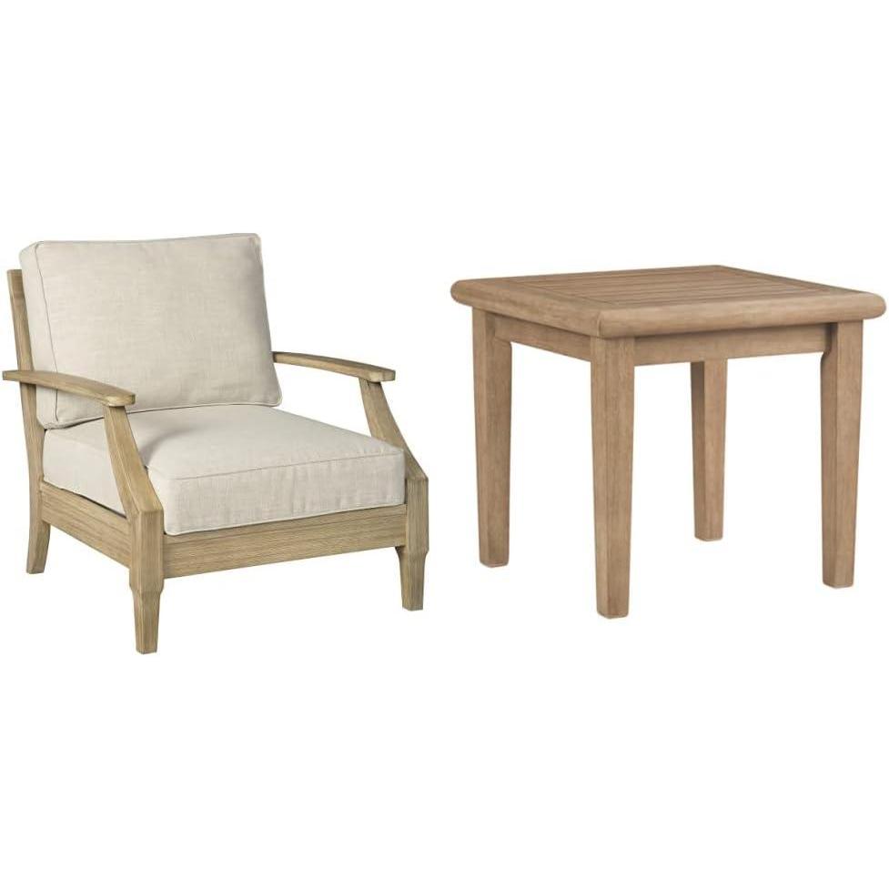 imageSignature Ashley Clare View Lounge Chair Gerianne End Table Outdoor Furniture Set