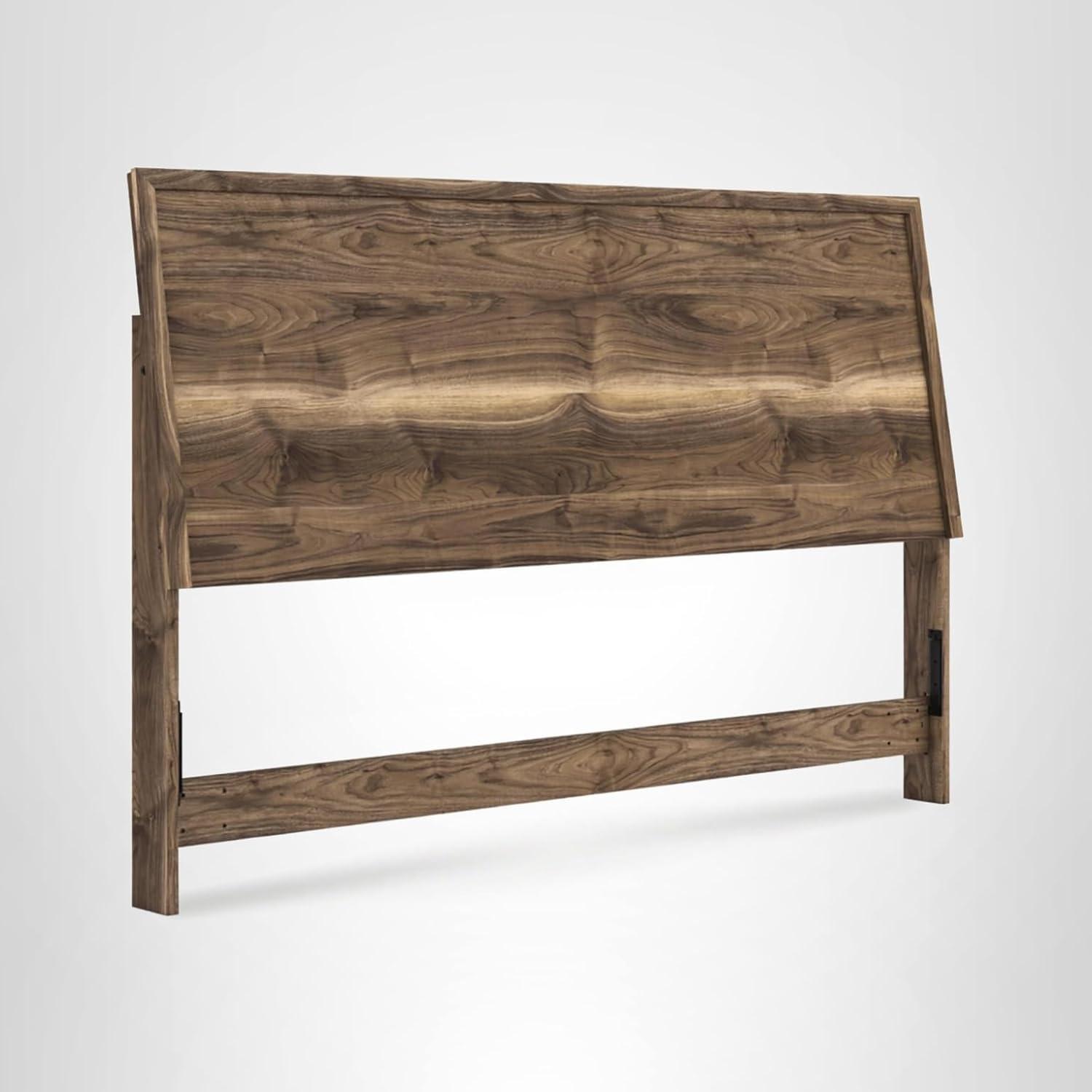imageSignature Design by Ashley Darcalli MidCentury Modern Twin Panel Headboard Sleek Style Frame Wood 411 W x 673 D x 526 H Brown FinishKing