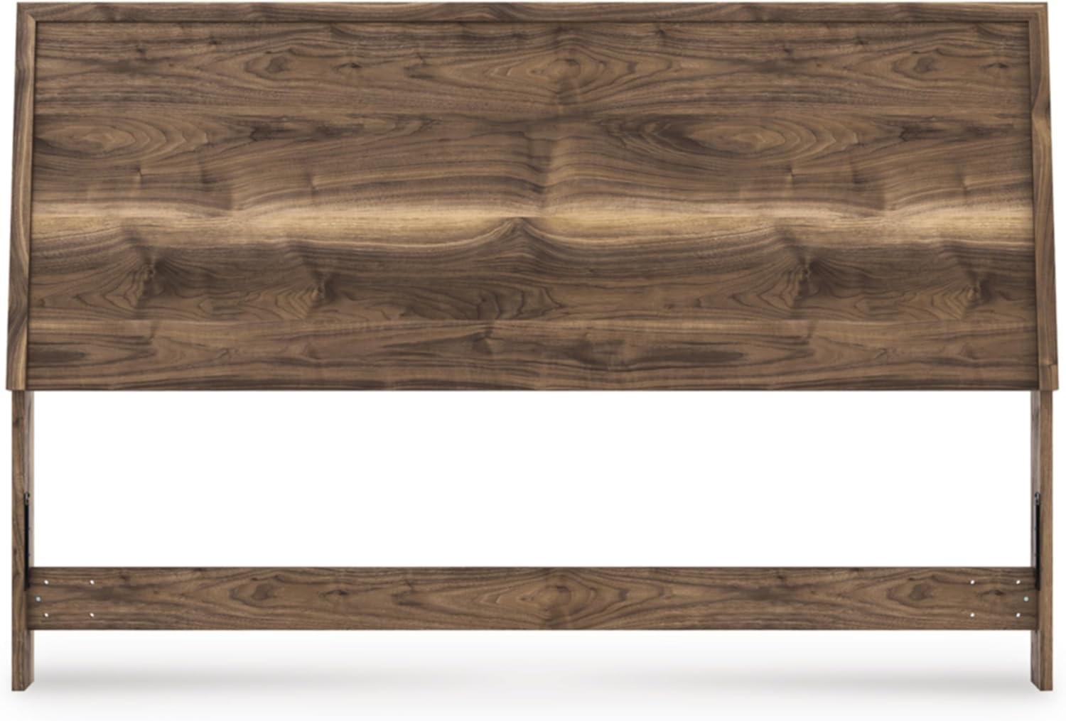 imageSignature Design by Ashley Darcalli MidCentury Modern Twin Panel Headboard Sleek Style Frame Wood 411 W x 673 D x 526 H Brown FinishKing