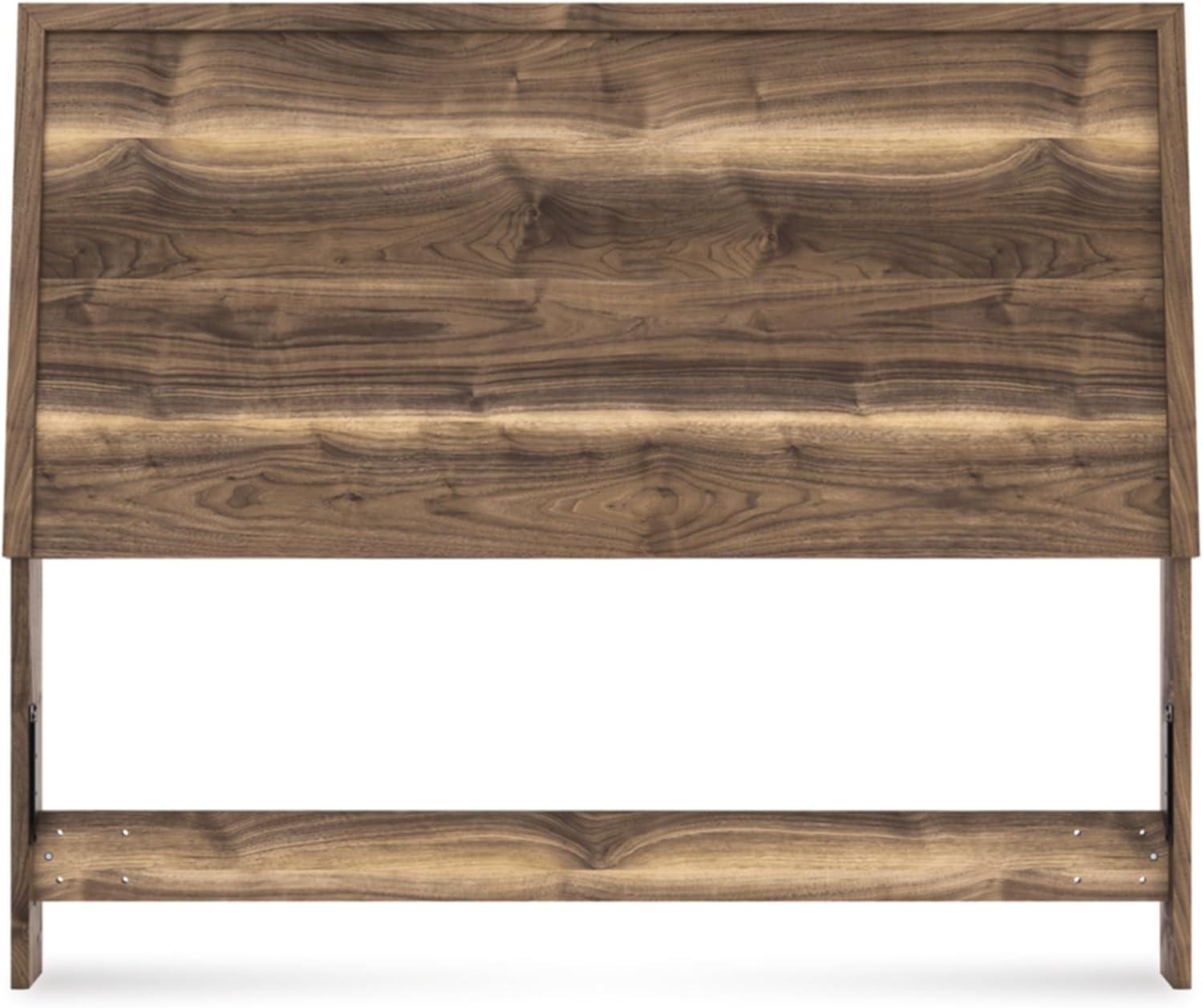 imageSignature Design by Ashley Darcalli MidCentury Modern Twin Panel Headboard Sleek Style Frame Wood 411 W x 673 D x 526 H Brown FinishQueen