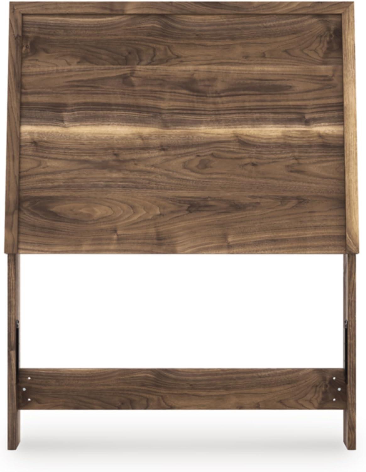imageSignature Design by Ashley Darcalli MidCentury Modern Twin Panel Headboard Sleek Style Frame Wood 411 W x 673 D x 526 H Brown FinishTwin