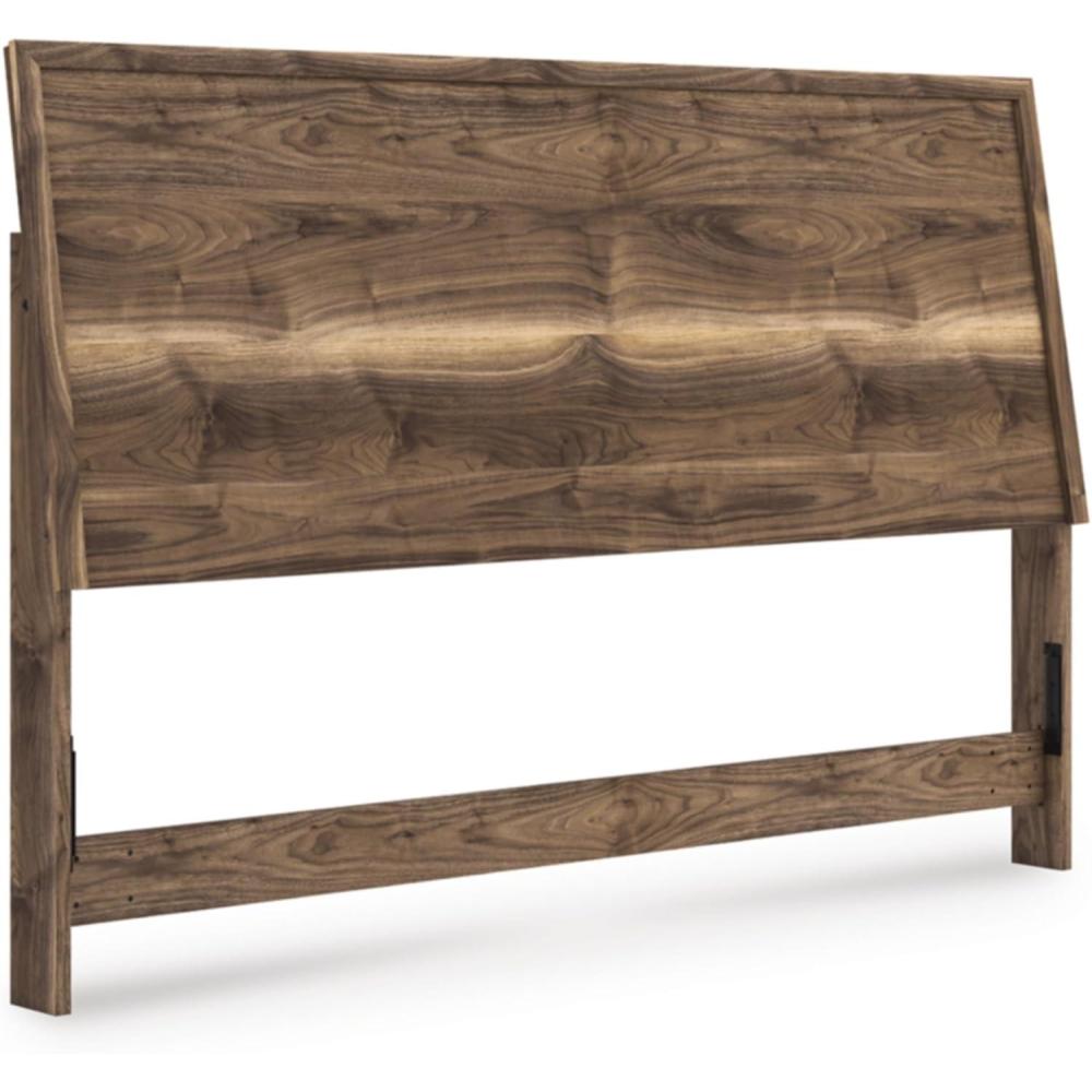 imageSignature Design by Ashley Darcalli MidCentury Modern Twin Panel Headboard Sleek Style Frame Wood 411 W x 673 D x 526 H Brown FinishKing