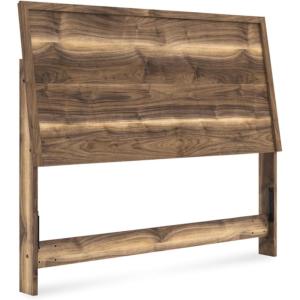 Signature Design by Ashley Darcalli Mid-Century Modern Twin Panel Headboard, Sleek Style Frame, Wood, 41.1″ W x 6.73″ D x 52.6″ H, Brown Finish(Queen)