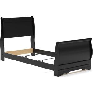 Signature Design by Ashley Huey Vineyard Traditional Twin Sleigh Headboard ONLY, Black(Black)
