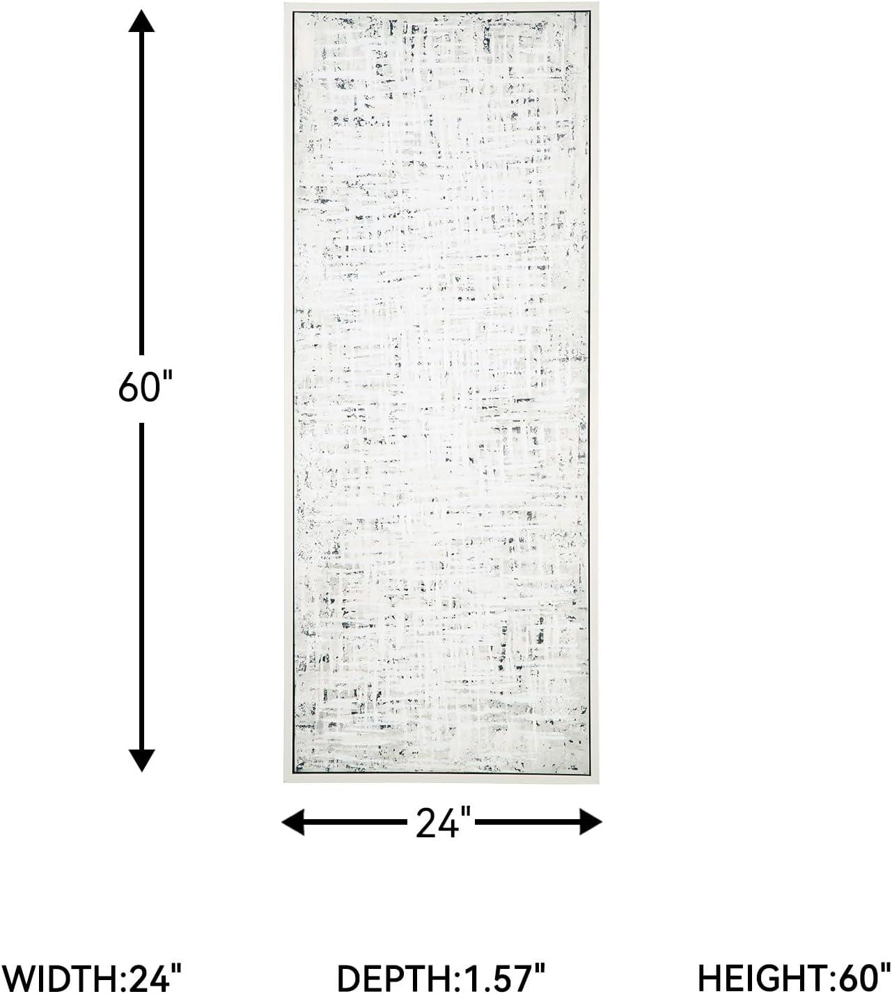 imageSignature Design by Ashley Daxonport Modern Canvas Textured Wall Art 24 x 60 Inch White amp Gray