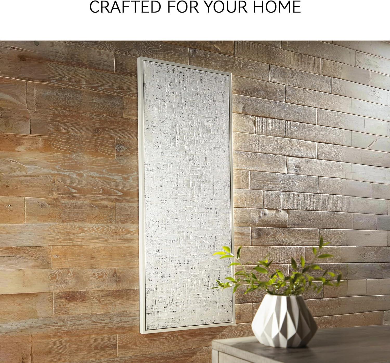 imageSignature Design by Ashley Daxonport Modern Canvas Textured Wall Art 24 x 60 Inch White amp Gray