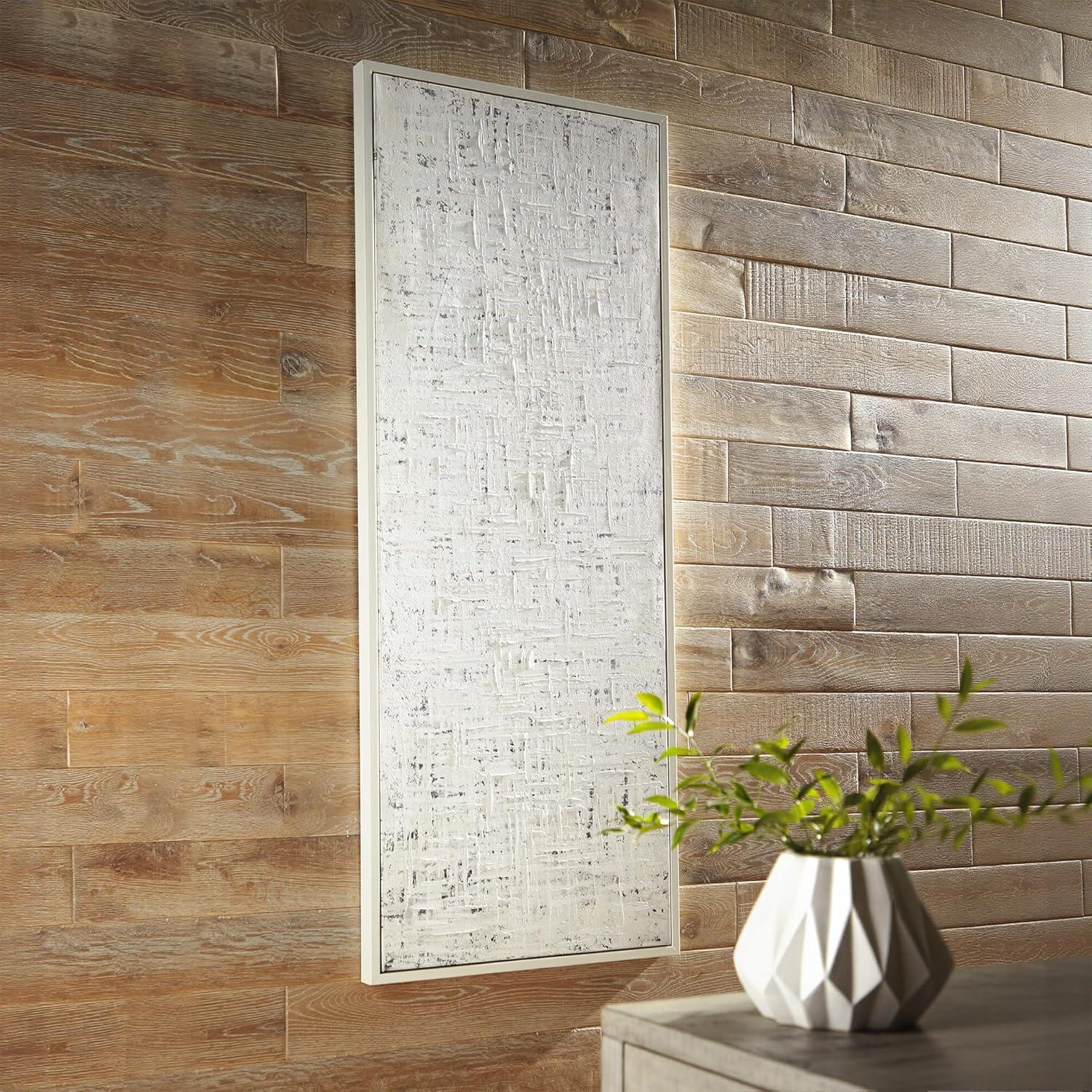 imageSignature Design by Ashley Daxonport Modern Canvas Textured Wall Art 24 x 60 Inch White amp Gray