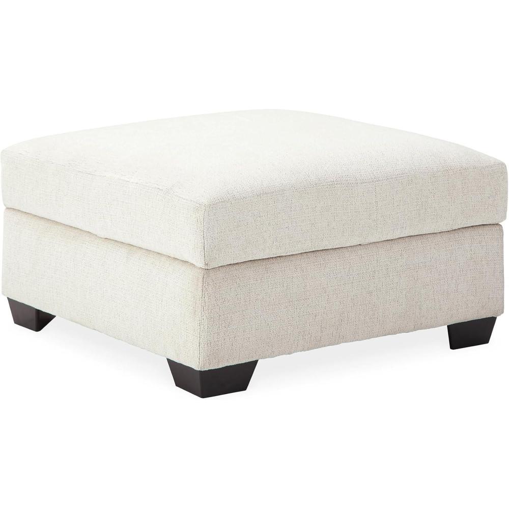imageSignature Design by Ashley Cambri Reversible Table Top Square Storage Ottoman with Cup Holders WhiteWhite