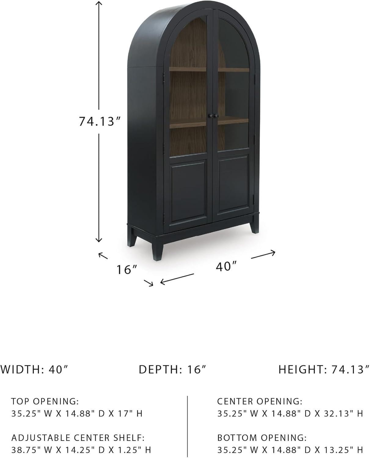 imageSignature Design by Ashley Dagandale Casual Accent Cabinet with AntiTipping and Adjustable Shelf Light Brown amp BlackBlack