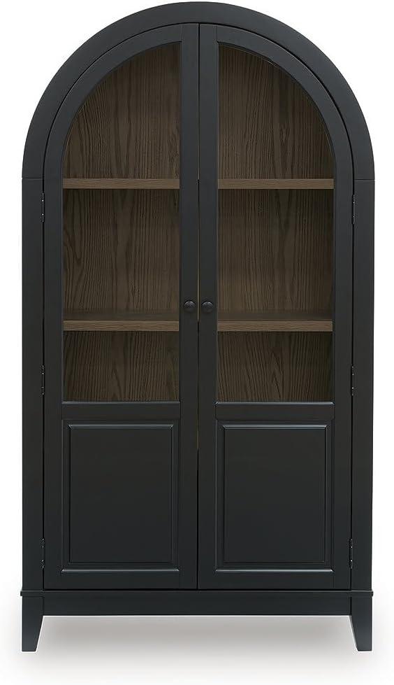 imageSignature Design by Ashley Dagandale Casual Accent Cabinet with AntiTipping and Adjustable Shelf Light Brown amp BlackBlack